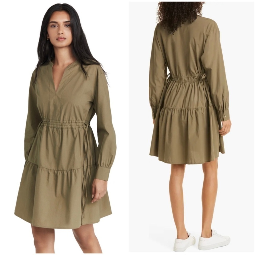 RAILS Cotton Tencel Blend Lightweight Casual Moss Ivy Mini Dress Sz M Summer